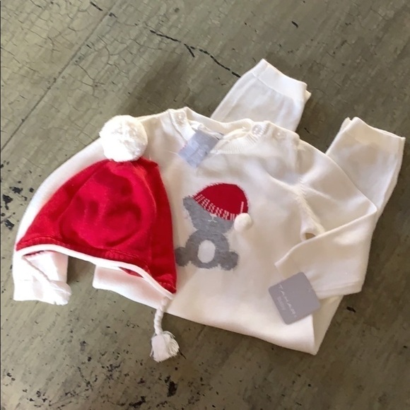 𝅺TAHARI Baby Christmas Knit Coverall - Picture 1 of 8